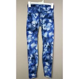 Lululemon Wunder Under Low Rise Tight Full On Luxtreme Blue White Leggings Sz 4